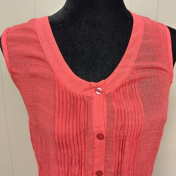 Women's FYLO London Sleeveless Coral Tunic Top Size Medium - Picture 2 of 4